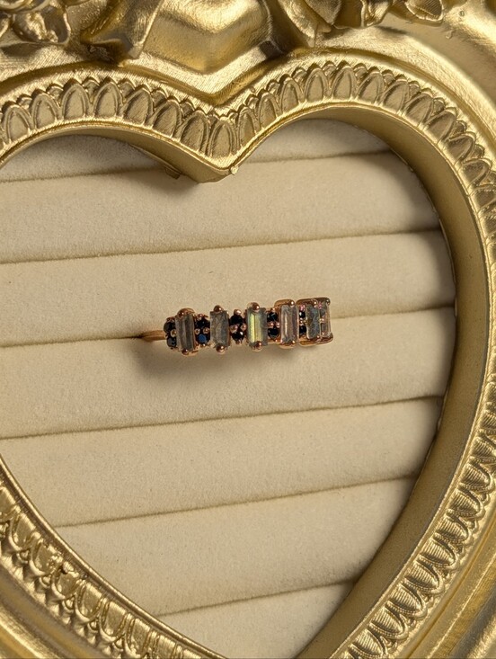 Local Eclectic Jewelry - Jewelry Archives - Rose Gold, Labradorite, and Spinel Women's Ring